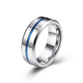 Blue Tungsten Steel Slotted Men's Ring Simple Blue Ribbon Tungsten Gold Anti-rub Thumb Ring Bracelet