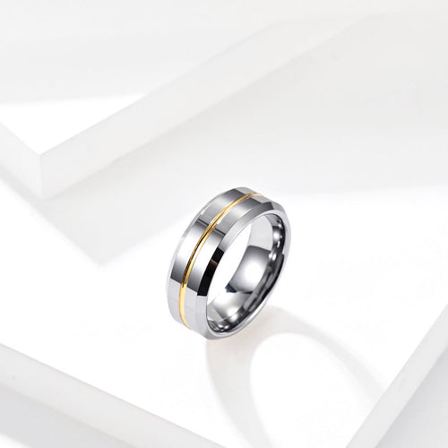 Blue Tungsten Steel Slotted Men's Ring Simple Blue Ribbon Tungsten Gold Anti-rub Thumb Ring Bracelet