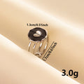 Stainless Steel Simple Heart-shaped Open Ring Retro