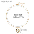 Fashion Diamond Moon Pendant Niche Necklace For Women